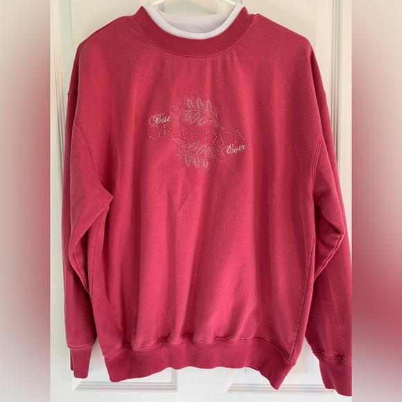 Vintage 90s Grandma Sweatshirt with Rhinestones - Picture 1 of 5
